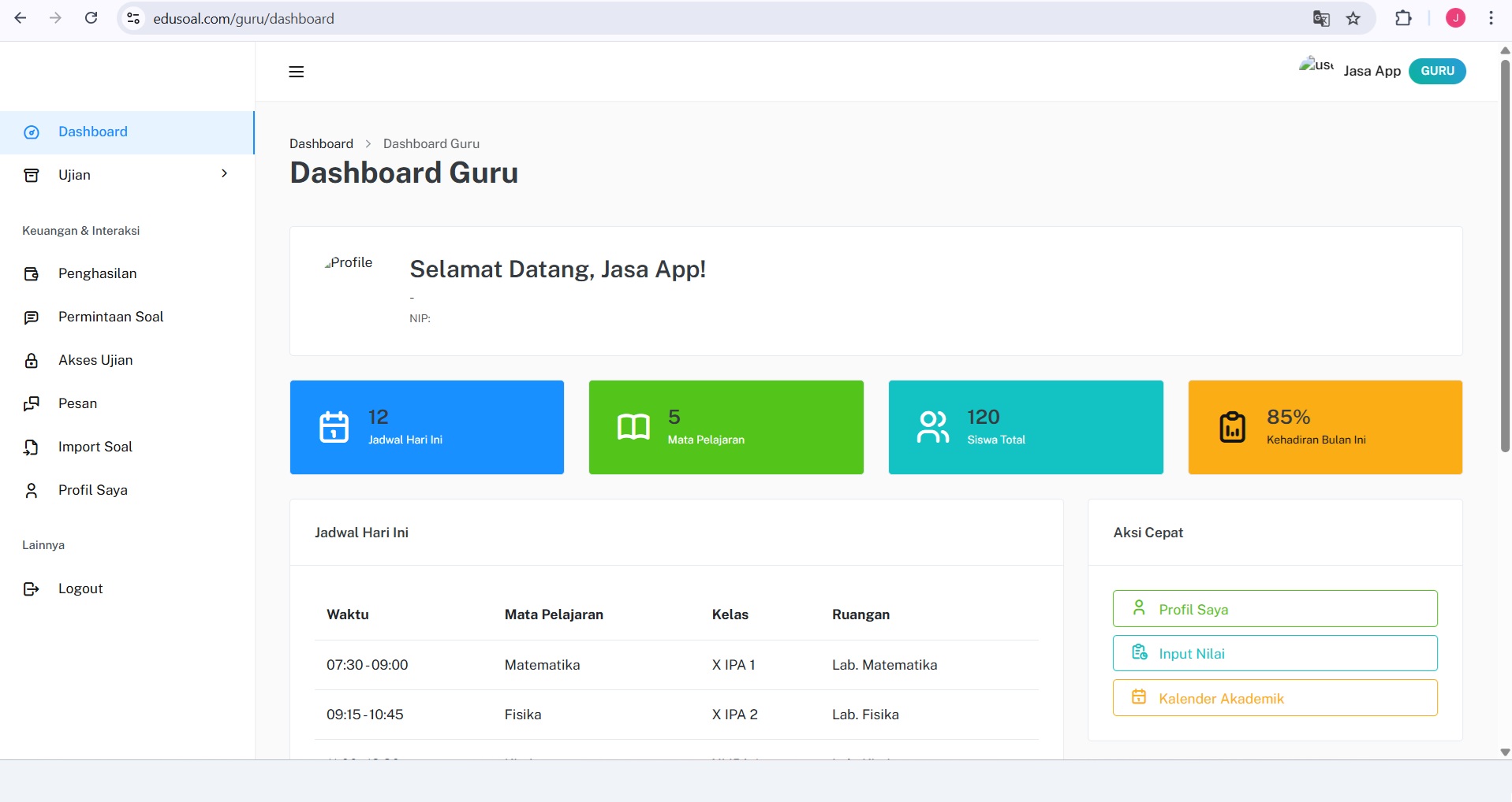 Pengaturan 2FA EduSoal